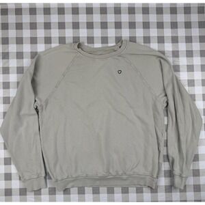 Les Tien Organic Heart Sweatshirt XS Sage Minimal Luxury Lounge
